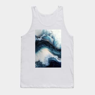 Wild Blue Waves - Abstract Alcohol Ink Resin Art Tank Top